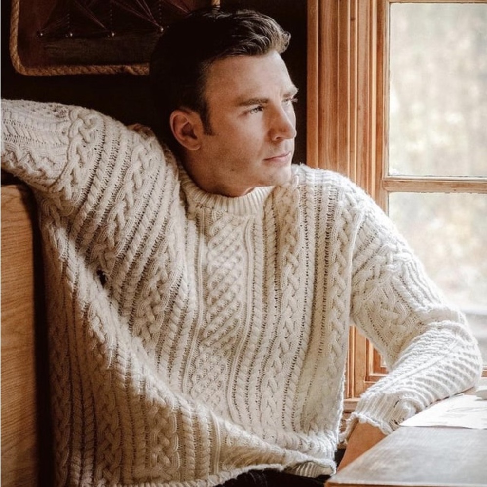 Men's Classic Cable Knit Sweater - Cream